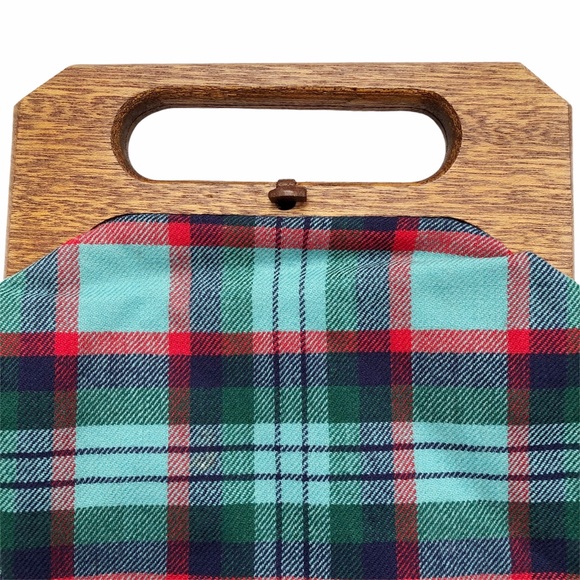 Vintage Trimingham’s Blue Plaid Bermuda Bag - Picture 1 of 10